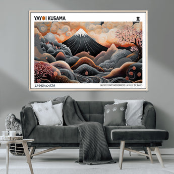63125329-MGV-CV-36X24-Japanese Mt Fuji Wall Art – Surreal Ukiyo e Style Cherry Blossom Poster, Swirling Cloud Landscape Print, Modern Oriental Asian