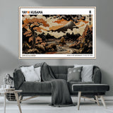96372548-MGV-CV-36X24-Japanese Landscape Wall Art Print – Mt. Fuji Poster with Bonsai Tree & River, Ukiyo-e Inspired Modern Japanese Artwork, Autumn