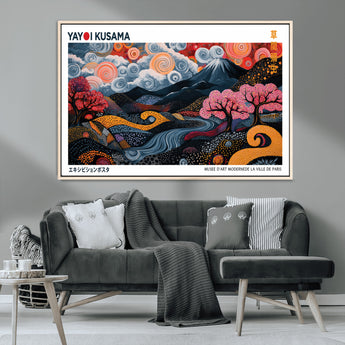 43879290-MGV-CV-36X24-Japanese Abstract Wall Art – Mount Fuji Cherry Blossom Canvas Print, Modern Asian Inspired Landscape Decor for Living Room,