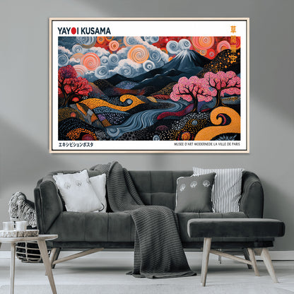 43879290-MGV-CV-36X24-Japanese Abstract Wall Art – Mount Fuji Cherry Blossom Canvas Print, Modern Asian Inspired Landscape Decor for Living Room,