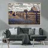22296025-MGV-CV-36X24-Texas Longhorn Canvas Wall Art Canvas Print, Framed Rustic Barn Wall Art Art Picture Print, Farmhouse Cow Decor Perfect Rustic