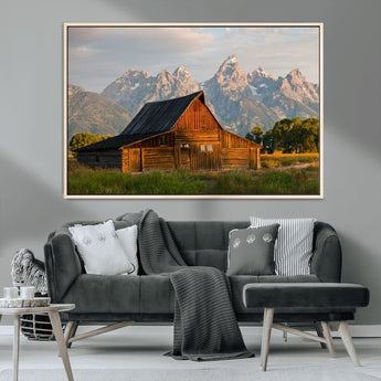 31771014-MGV-CV-36X24-Rustic Barn Wall Art Canvas Print, Framed Western Landscape Art Picture Print, Farmhouse Style Perfect Rustic Farmhouse Decor