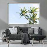 54719115-MGV-CV-36X24-Palm Trees Wall Art Canvas Print, Framed Tropical Aesthetic Art Picture Print, Coastal Serenity Perfect Tropical Minimalist Decor
