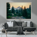 66397982-MGV-CV-36X24-Mountain Landscape Wall Art Canvas Print, Framed Forest Serenity Art Picture Print, Mountain Landscape Perfect Rustic Wilderness