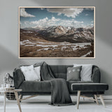44565953-MGV-CV-36X24-Mountain Landscape Wall Art Canvas Print, Framed Snowy Peaks Art Picture Print, Rugged Highlands Perfect Rustic Adventure Decor