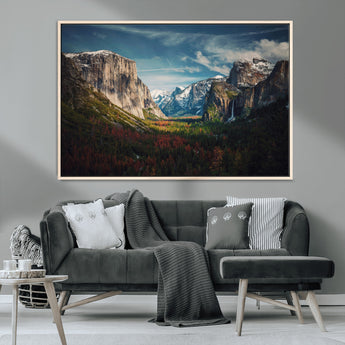 15244033-MGV-CV-36X24-Yosemite National Wall Art Canvas Print, Framed Mountain Landscape Art Picture Print, El Capitan Perfect Rustic Farmhouse Decor