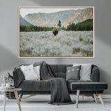 41674074-MGV-CV-36X24-Bison Wall Art – American Buffalo Wildlife Photography Canvas Print, Western Mountain Landscape Artwork Rustic Nature Decor for