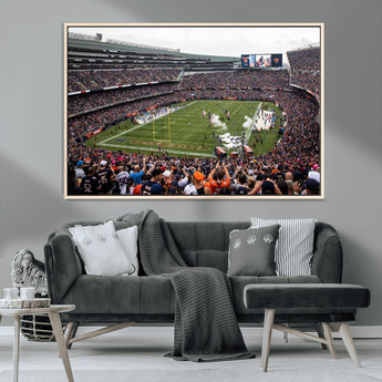 18347149-MGV-CV-36X24-Soldier Field Wall Art – Chicago Bears Football Stadium Canvas Print, Game Day Sports Decor for Man Cave, Bar, Office, or Living