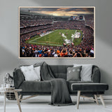 87578930-MGV-CV-36X24-Soldier Field Wall Art – Chicago Bears Football Stadium Sunset Canvas Print, Game Day Sports Decor for Man Cave, Bar, Office, or