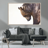 14405507-MGV-CV-36X24-Bear Wall Art – Wildlife Canvas Print with Rustic Animal Portrait and Minimalist Background, Nature Inspired Photography for