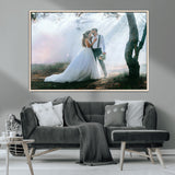 CSTM913-MGV-CV-36X24-Framed Wedding Canvas Print - Custom Wall Art Keepsake for Couples, Elegant Home Decoration Gift, Create Your Own Photo Canvas