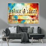 YKE34632598CR-MGV-CV-36X24-Abstract Last Supper with Apostles Wall Art Canvas Print