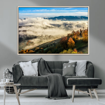 21551192-MGV-CV-36X24-Landscape Wall Art – Autumn Mountain View Canvas Print, Scenic Nature Photography Decor for Bedroom, Living Room, Office, Cabin or