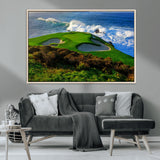 13644055-MGV-CV-36X24-Golf Wall Art – Oceanfront Green Canvas Print, Scenic Coastal Course Photography Decor for Bedroom, Living Room, Office, Sports