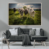 67277447-MGV-CV-36X24-Farmhouse Wall Art – Herd of Cows Canvas Print, Rustic Country Pasture Photography Decor for Bedroom, Living Room, Office, Ranch,