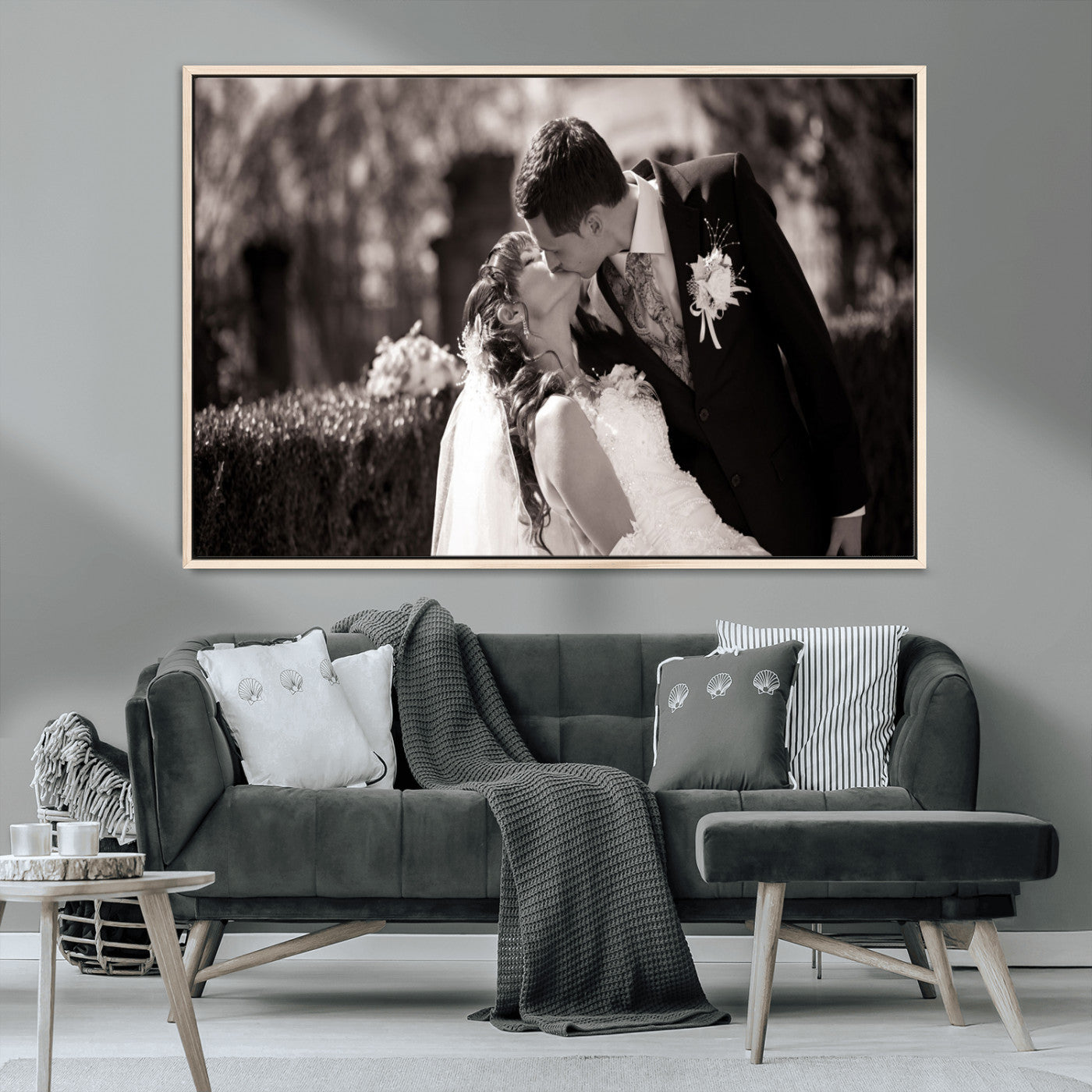 CSTM6030-MGV-CV-36X24-Custom Wedding Photo Print - Custom Wall Art Picture Print, Create Your Own Photo Canvas Print