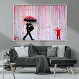 69505-MGV-CV-36X24-Graffiti Girl Wall Art Canvas Print, Framed Urban Contrast Art Picture Print, Vibrant Graffiti Perfect Urban Pop Decor Artwork