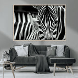 43631-MGV-CV-36X24-Black and White Zebra Wall Art – Modern Animal Print Canvas Artwork for Living Room, Bedroom, or Office Decor