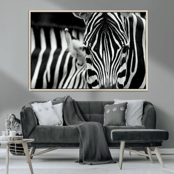 43631-MGV-CV-36X24-Black and White Zebra Wall Art – Modern Animal Print Canvas Artwork for Living Room, Bedroom, or Office Decor