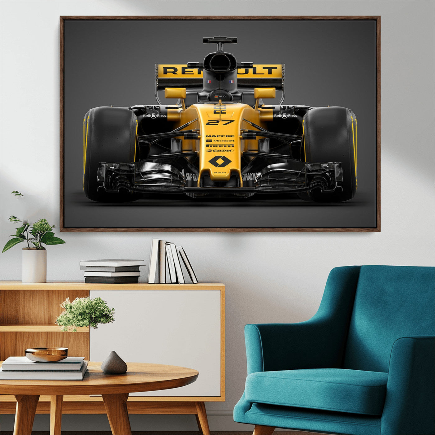 62882-MGV-CV-36X24-Renault F1 Racing Car Print - High-Performance Formula 1 Motorsport Wall Art, Perfect Gift for Racing Fans and Car Enthusiasts