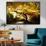 19067-MGV-CV-36X24-Golden Canopy Wall Art – Panoramic Autumn Tree Canvas Print, Warm Seasonal Decor for Living Room, Office or Garden Space