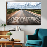 50743-MGV-FC-36X24_Walnut-Healing Road Wall Art – Motivational Highway Canvas Print, Inspirational Journey Decor for Office, Gym or Living Room