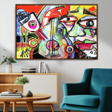 37796-MGV-FC-36X24_Walnut-Picasso Style Wall Art Canvas Print, Framed Picasso Art Picture Print, Picasso Cubism Perfect Modern Abstract Decor Artwork