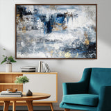 59716-MGV-FC-36X24_Walnut-Abstract Blue and Gold Wall Art – Modern Textured Canvas Print, Contemporary Painting for Living Room, Bedroom, or Office Decor