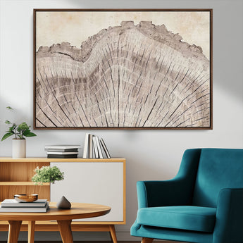67528-MGV-CV-36X24-Wood Ring Wall Art Canvas Print, Framed Tree Ring Art Picture Print, Rustic Tree Ring Perfect Neutral Boho Decor Artwork