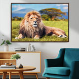 67826-MGV-CV-36X24-Majestic Lion Wall Art – King of the Jungle Canvas Print, Safari Wildlife Decor for Living Room, Office, or Man Cave