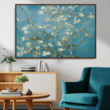 65607-MGV-CV-36X24-Almond Blossom Wall Art – Van Gogh Blue Floral Canvas Print, Elegant Impressionist Painting Decor for Living Room, Bedroom or