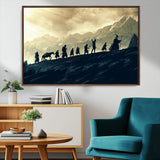 41574-MGV-CV-36X24-Fellowship Journey Wall Art – Epic Fantasy Adventure Canvas Print, Mountain Landscape Decor for Living Room, Office or Man Cave