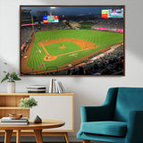 93707-MGV-FC-36X24_Walnut-Los Angeles Stadium Wall Art Canvas Print, Framed Angel Stadium Field Art Picture Print, Anaheim Stadium Perfect Sports Room Decor