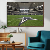 14834-MGV-FC-36X24_Walnut-Dallas Att Stadium Wall Art Canvas Print, Framed Texas NFL Stadium Art Picture Print, American Football Stadium Perfect Sports