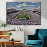76491-MGV-FC-36X24_Walnut-Buffalo Bills Stadium Wall Art Canvas Print, Framed Bills Stadium Art Picture Print, Highmark Stadium Perfect Sport Room Decor