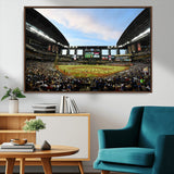 92672-MGV-FC-36X24_Walnut-Chase Field Stadium Wall Art Canvas Print, Framed Arizona Stadium Art Picture Print, Chase Stadium Perfect Sports Room Decor