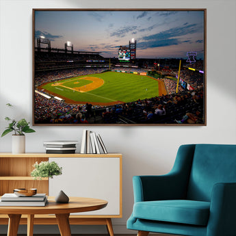17415-MGV-FC-36X24_Walnut-Philadelphia Phillies Stadium Wall Art Canvas Print, Framed Citizens Bank Park Art Picture Print, Phillies Stadium Field Perfect