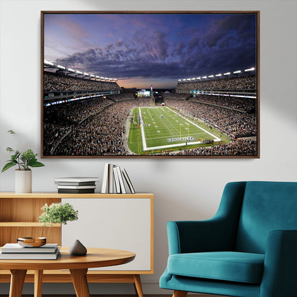 52712-MGV-CV-36X24-Gillette Stadium Field Wall Art Canvas Print, Framed Massachusetts Stadium Art Picture Print, Gillette Stadium Perfect Sport Room
