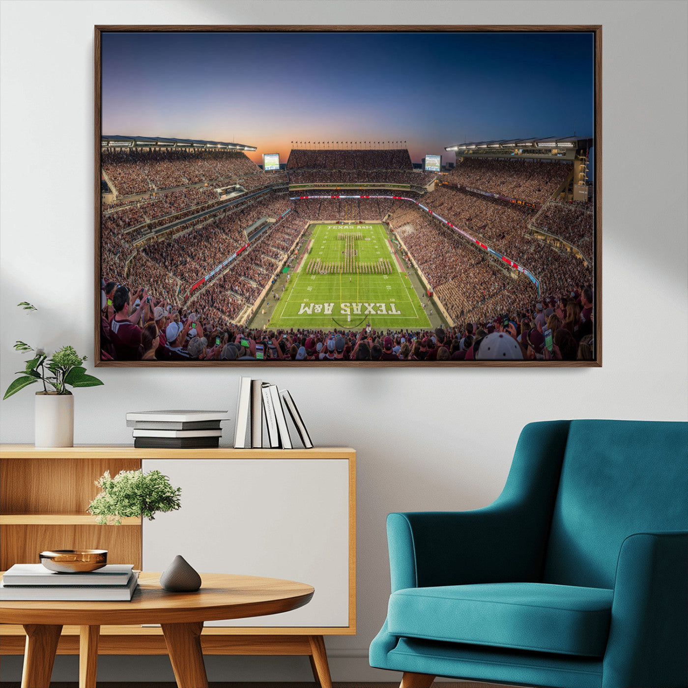 17421-MGV-CV-36X24-Kyle Field Wall Art Canvas Print, Framed Texas Stadium Art Picture Print, Kyle Field Stadium Perfect Sport Room Decor Artwork