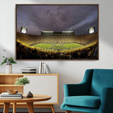 72404-MGV-FC-36X24_Walnut-Michigan Wolverine Stadium Wall Art Canvas Print, Framed Michigan Stadium Art Picture Print, Football Stadium Perfect Sport Room
