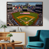 20879-MGV-CV-36X24-Yankee Stadium Wall Art Canvas Print, Framed New York Stadium Art Picture Print, Yankee Field Perfect Sport Room Decor Artwork