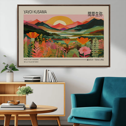 17753-MGV-CV-36X24-Floral Sunset Landscape Wall Art – Panoramic Nature Canvas Print, Vibrant Botanical Artwork for Living Room, Bedroom, Office, or