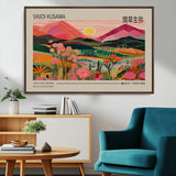 18304-MGV-CV-36X24-Sunset Mountain Landscape Wall Art – Panoramic Abstract Nature Canvas Print, Vibrant Wall Decor for Living Room, Bedroom, Office,