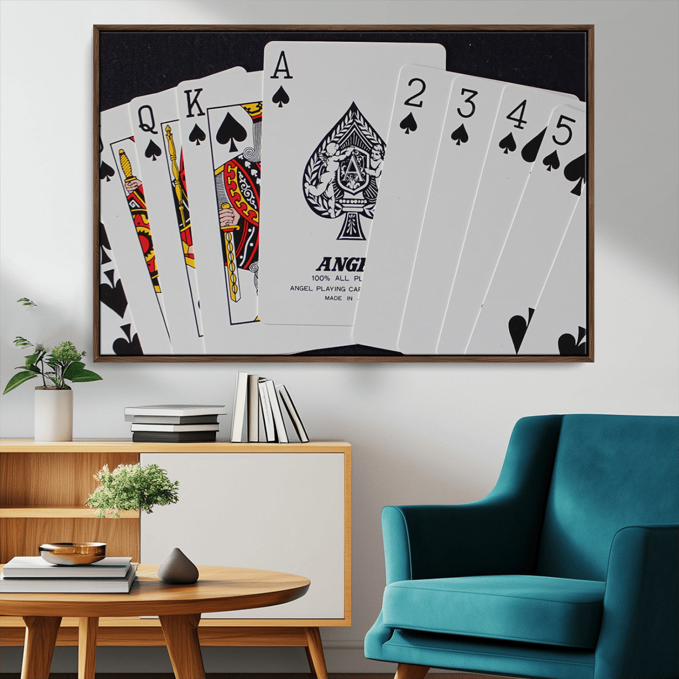 56787-MGV-FC-36X24_Walnut-Playing Cards – Classic Poker Deck with Spades, Standard Size Durable Casino Quality Card Set for Magic Tricks, Blackjack, Bridge,