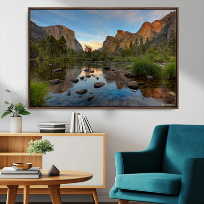 55893831-MGV-CV-36X24-Yosemite Valley Wall Art Canvas Print, Framed El Capitan Art Picture Print, Sierra Landspace Perfect Rustic Nature Decor Artwork
