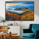 86772247-MGV-CV-36X24-Autumn Mountains Wall Art Canvas Print, Framed Fall Foliage Art Picture Print, Vibrant Hills Perfect Vibrant Nature Decor Artwork