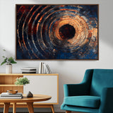 10017879-MGV-CV-36X24-Wood Tree Ring Wall Art Canvas Print, Framed Natural Wood Art Picture Print, Rustic Tree Slice Perfect Rustic Decor Artwork