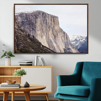 74506434-MGV-CV-36X24-El Capitan Wall Art Canvas Print, Framed Yosemite Cliff Art Picture Print, Sierra Nevada Perfect Sierra Minimalism Decor Artwork