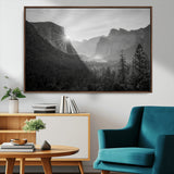 39278955-MGV-CV-36X24-Yosemite Valley Wall Art Canvas Print, Framed El Capitan Art Picture Print, Misty Mountain Perfect Modern Rustic Decor Artwork