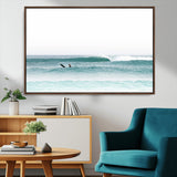 56345117-MGV-CV-36X24-Minimalist Surfing Wall Art Canvas Print, Framed Ocean Waves Art Picture Print, Soft Ocean Perfect Minimalist Coastal Decor